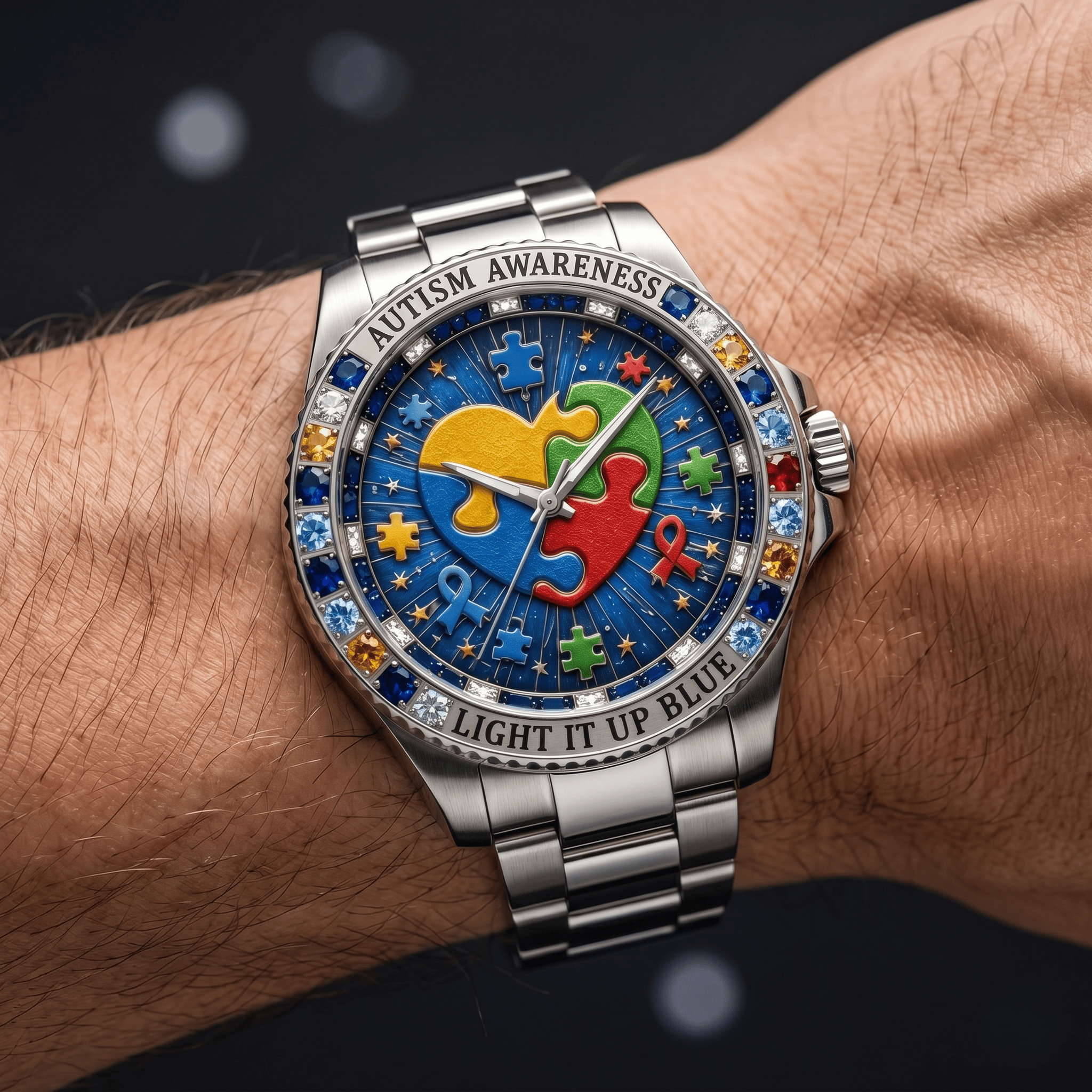 Autism Awareness Premium Stainless Steel Watch TNSM