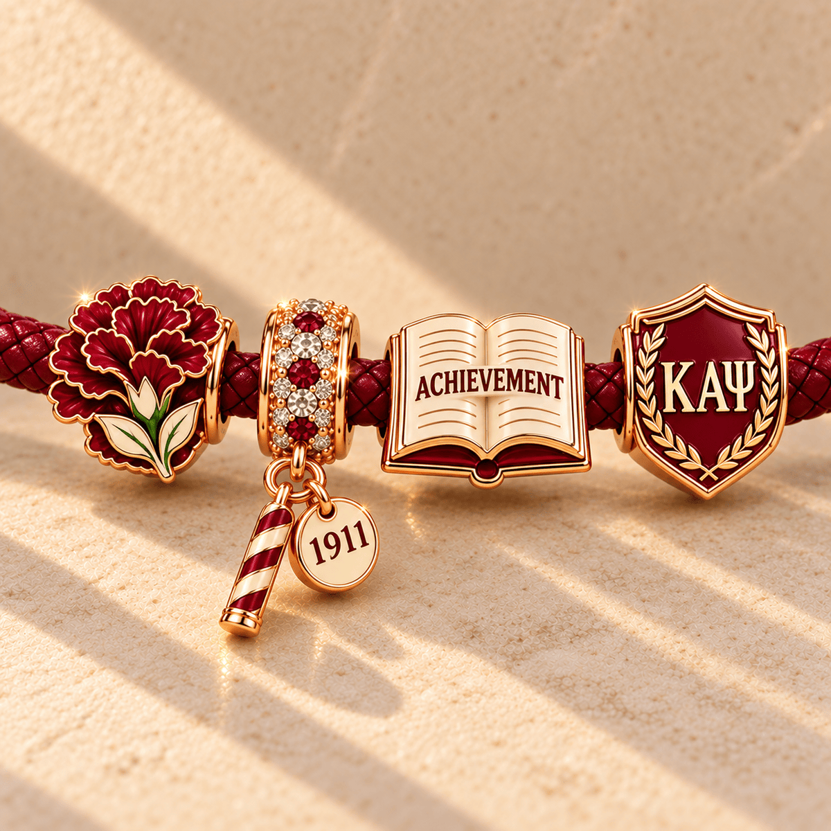 KPAP Braided Leather Charm Bracelet Set NHVH