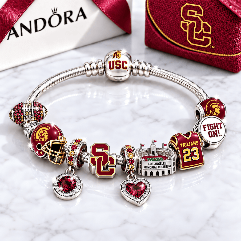 USC Silver Charm Bracelet Set BMD