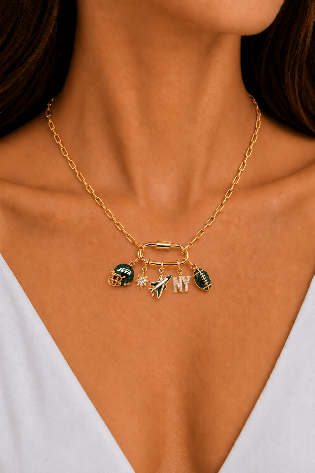 NYJ Solid Gold Chain with Diamond Pendant TMH